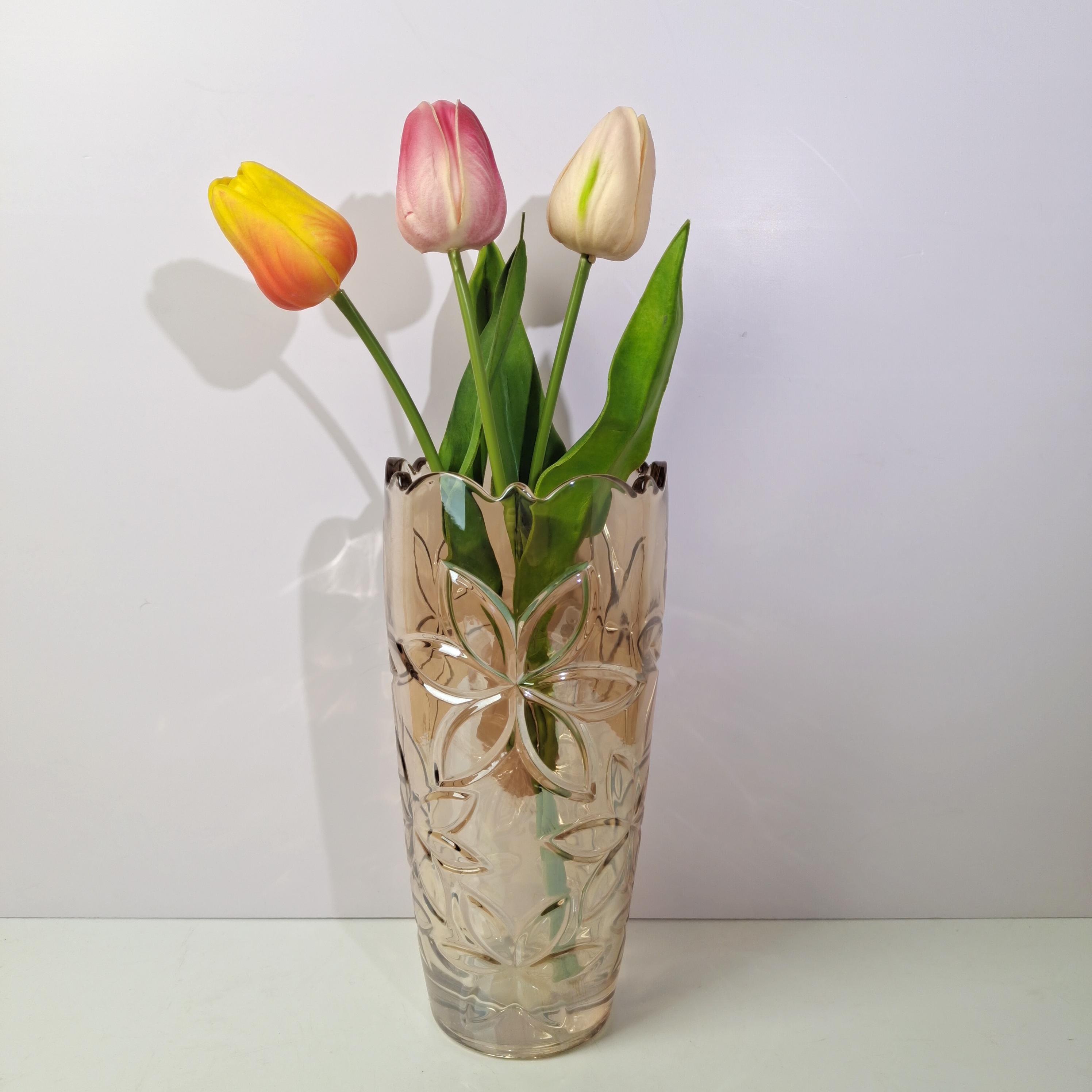 Q012 可插鲜花客厅干花装饰家居玻璃花瓶简约时尚质感花瓶