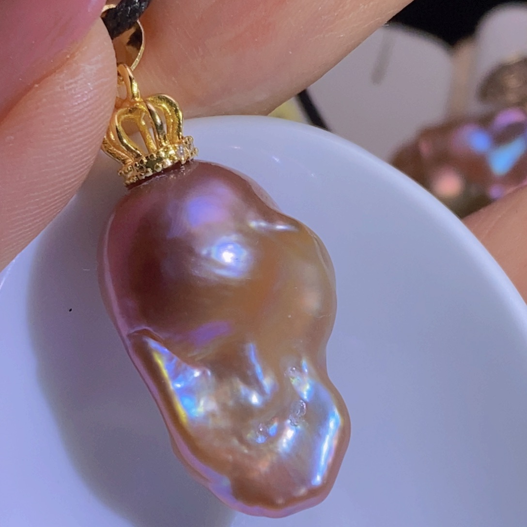 合金淡水珍珠天然淡水珍珠无染色无优化