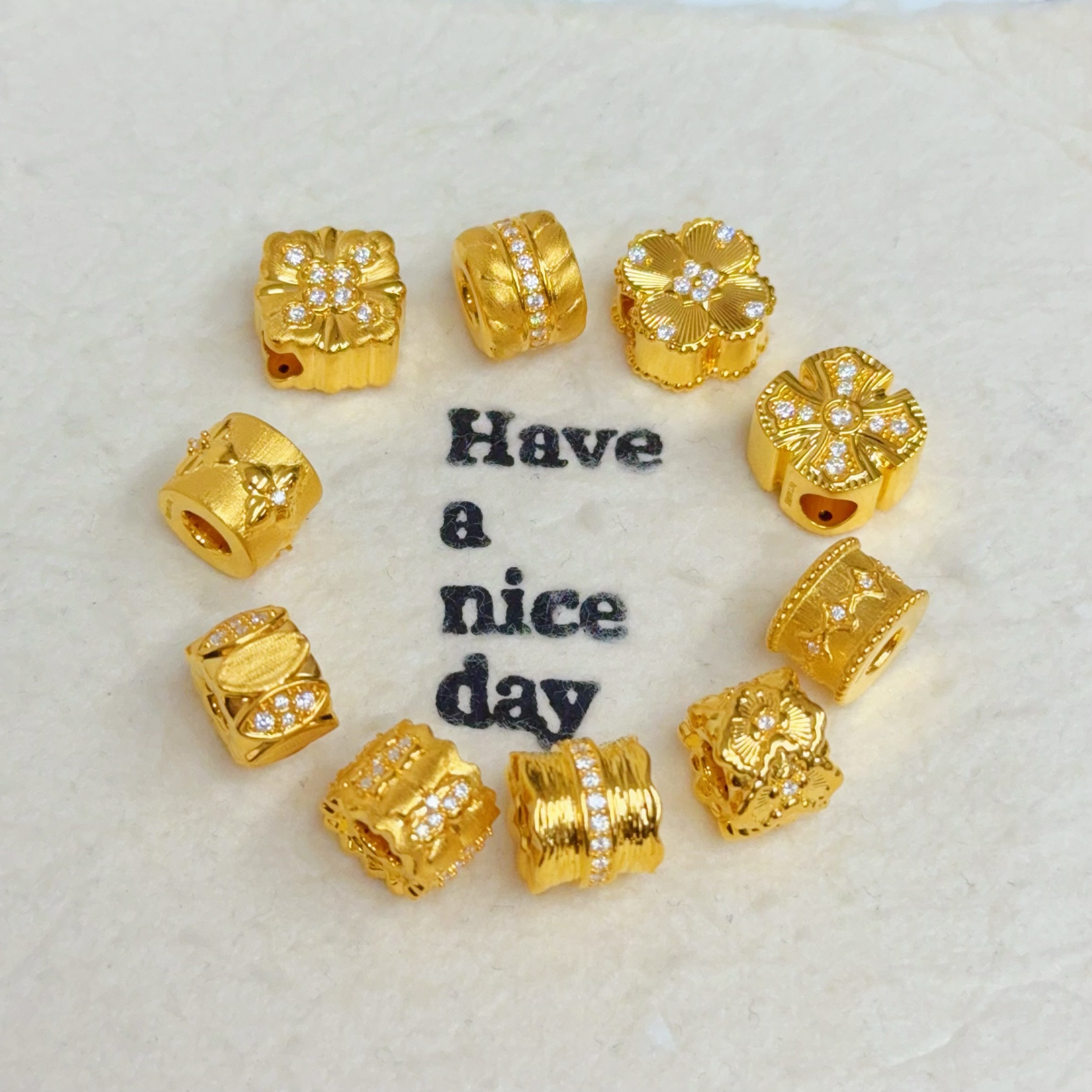 足金999四叶心语转运珠不含手绳 