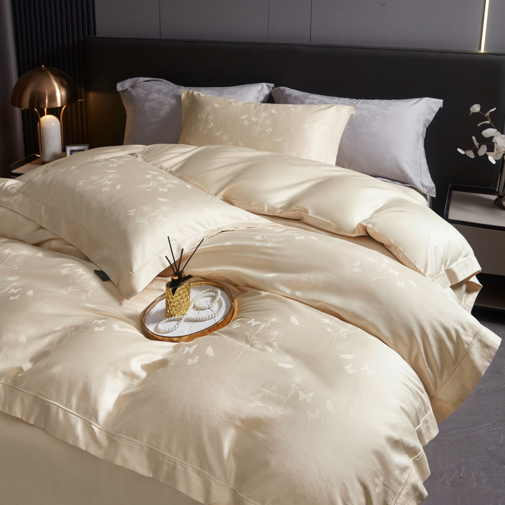 巴黎春天  新疆长绒棉提花四件套全棉纯棉埋绳款亲肤轻奢床上用品