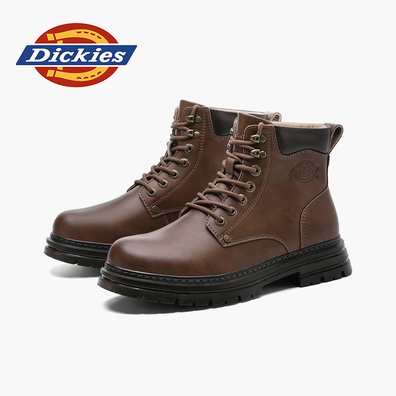 Dickies休闲马丁靴男士时尚百搭真皮复古潮流英伦风户外厚底高帮