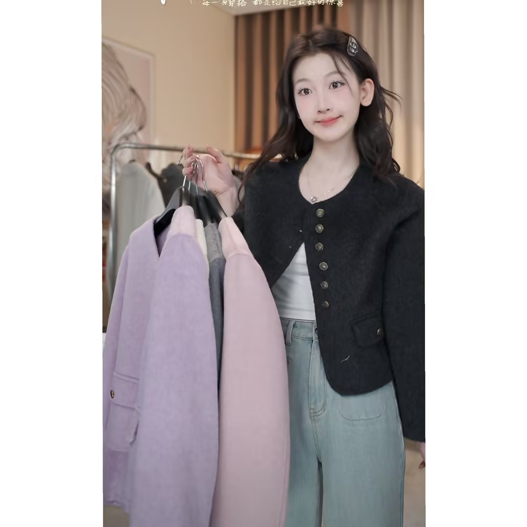 【闵笑一】双面大衣外套K416