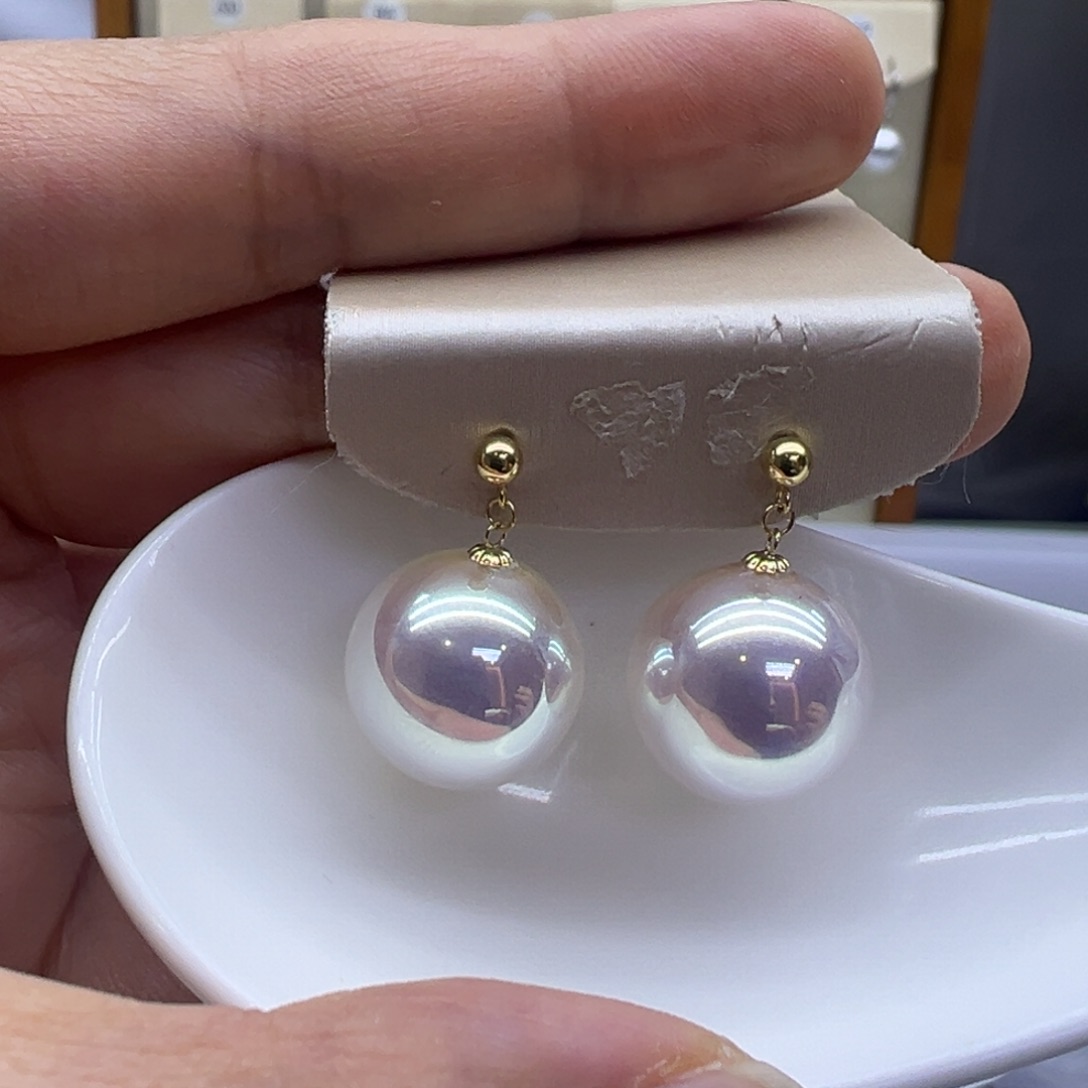 淡水珍珠耳饰18K金镶嵌