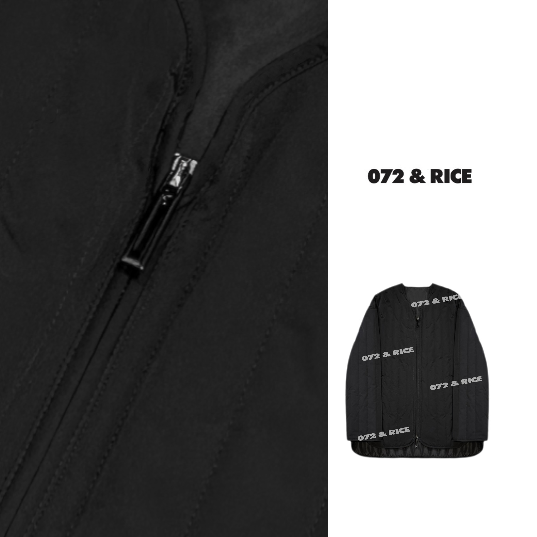 072 & RICE【蚕丝外套】 秋冬休闲V领拉链长袖外套 MU0480