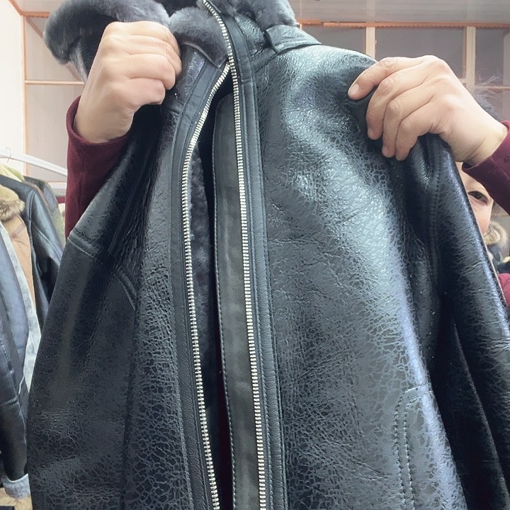 浮**梦56码深灰戴帽皮毛一体
