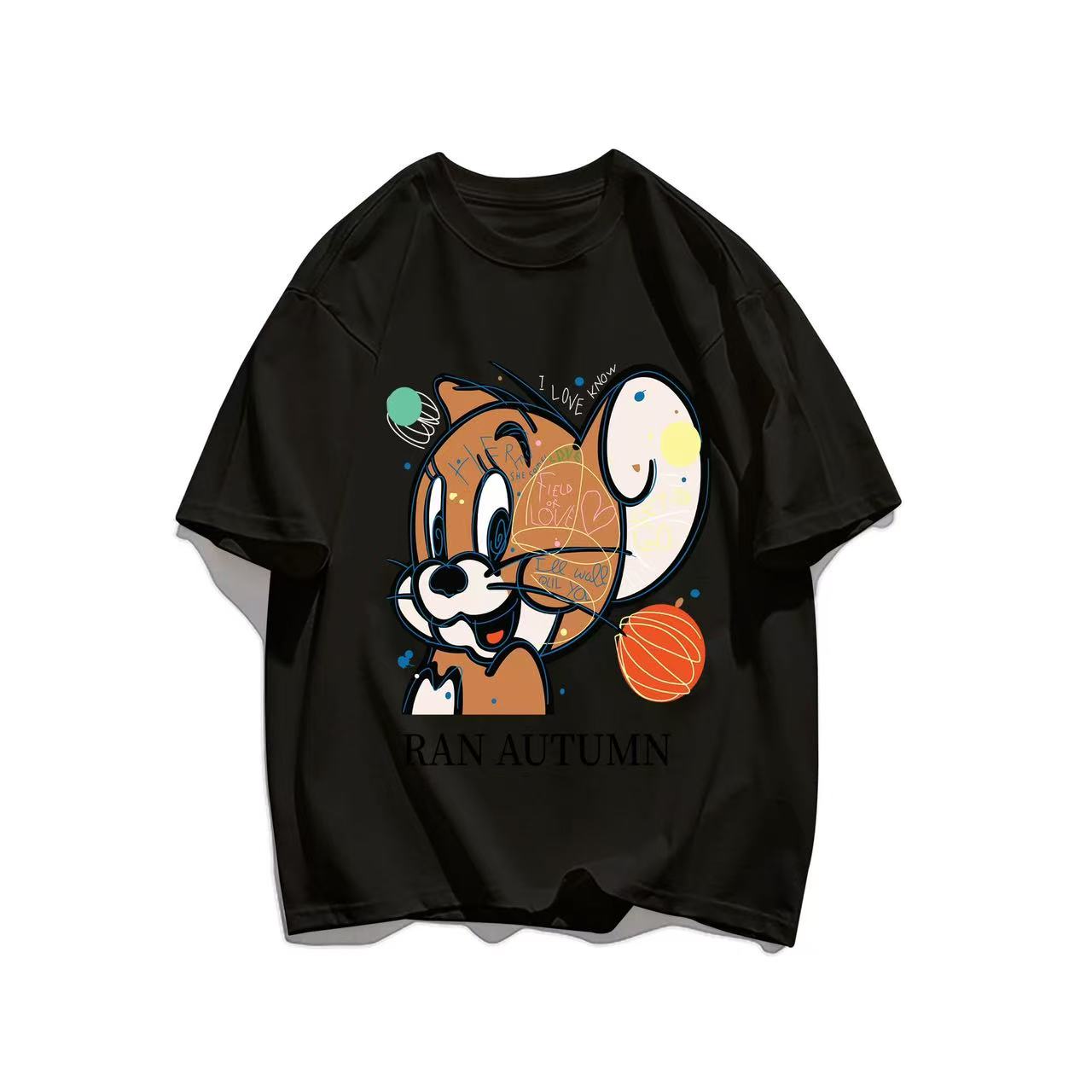 610/23001-11 美式卡通猫和老鼠短袖T恤夏季新款半袖上衣