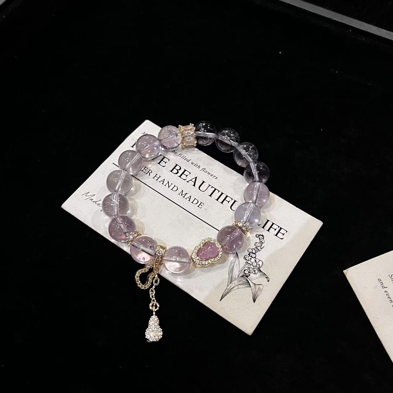 D927 11mm玻利维亚紫水设计款手串 多样性发一 