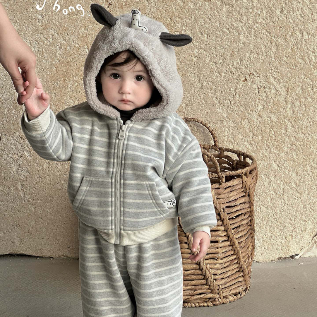 松虫条纹小虫子套装咖色小虫子套装