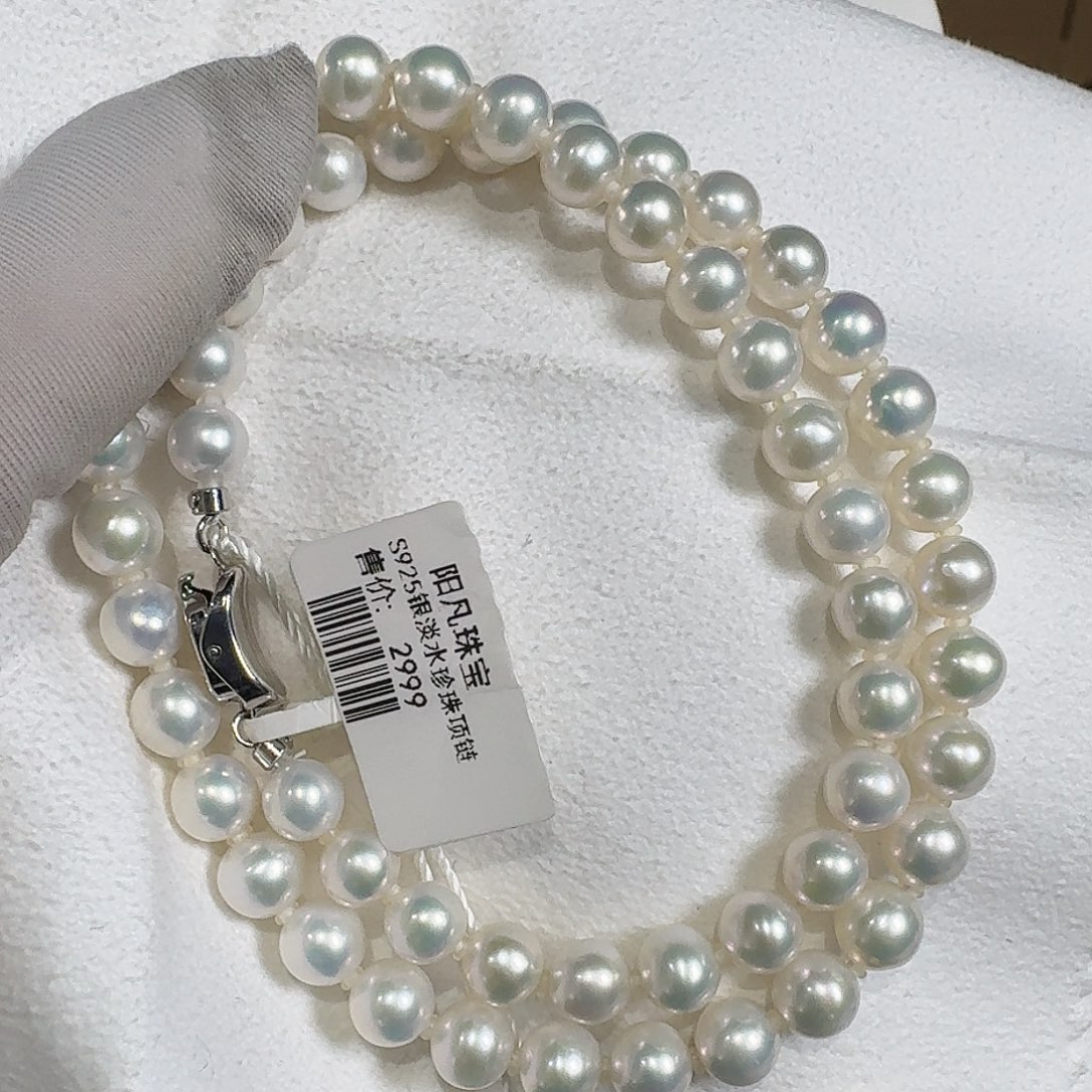 淡水珍珠颈饰银S925镶嵌