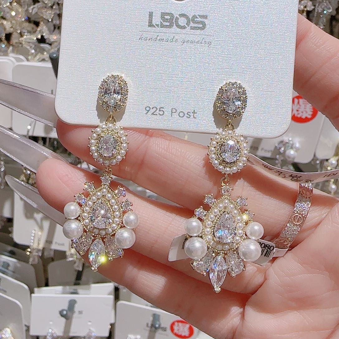 锆石铜合金925银耳环