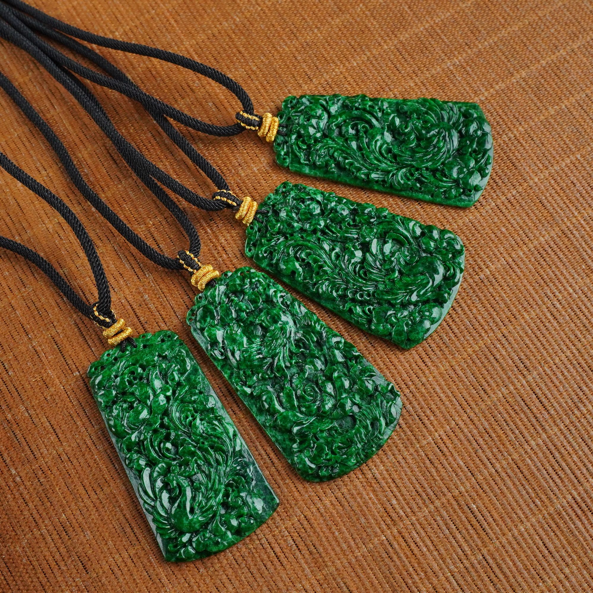 R*翡翠雕花凤凰项链@YS008120823@多样性发其一