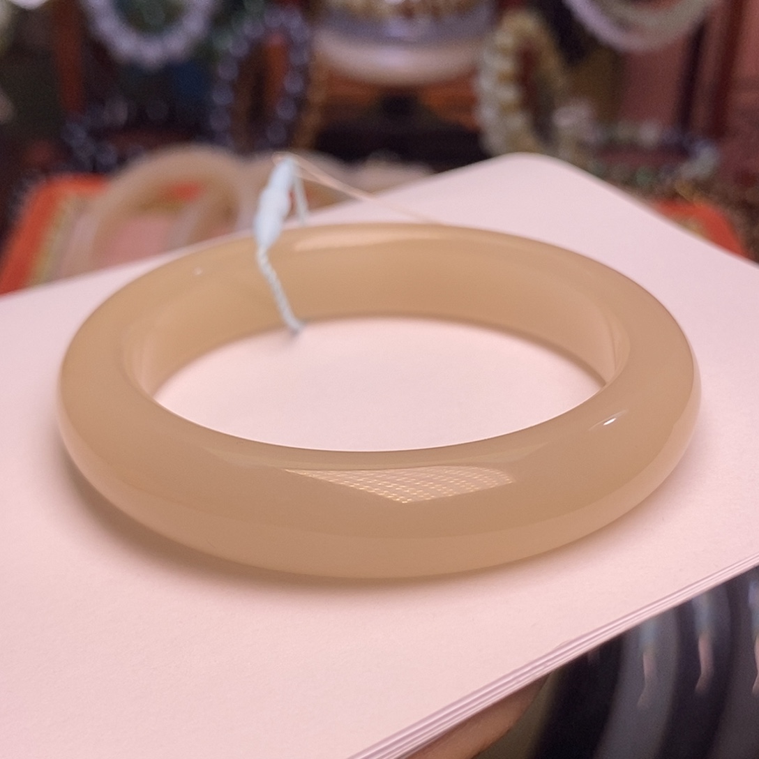 和田玉未镶嵌颈饰54收藏级老矿料浓藕粉手镯