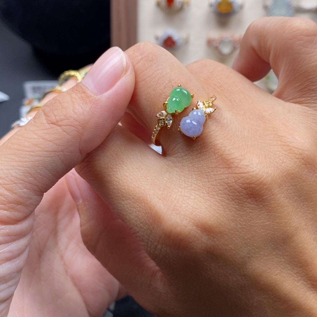 乐***婷翡翠银S925镶嵌戒指