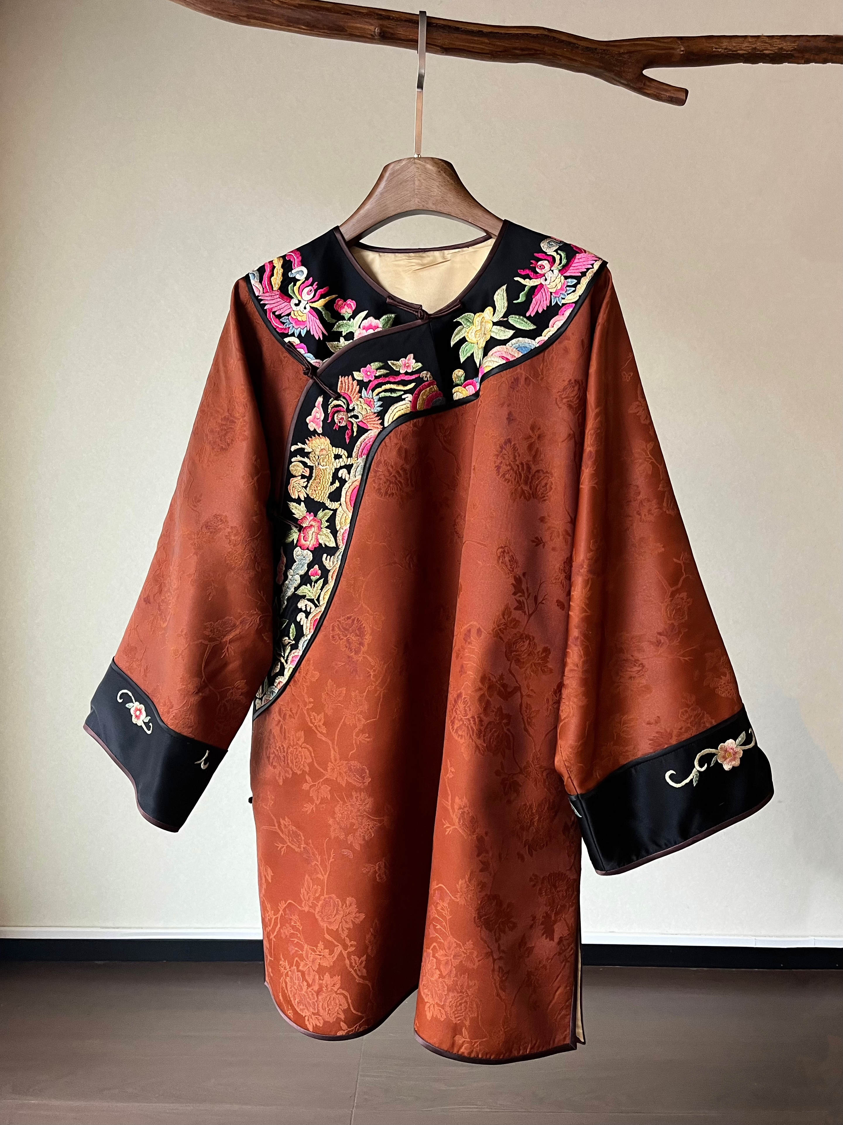 新中式苗绣斜襟太太服外套手工刺绣192