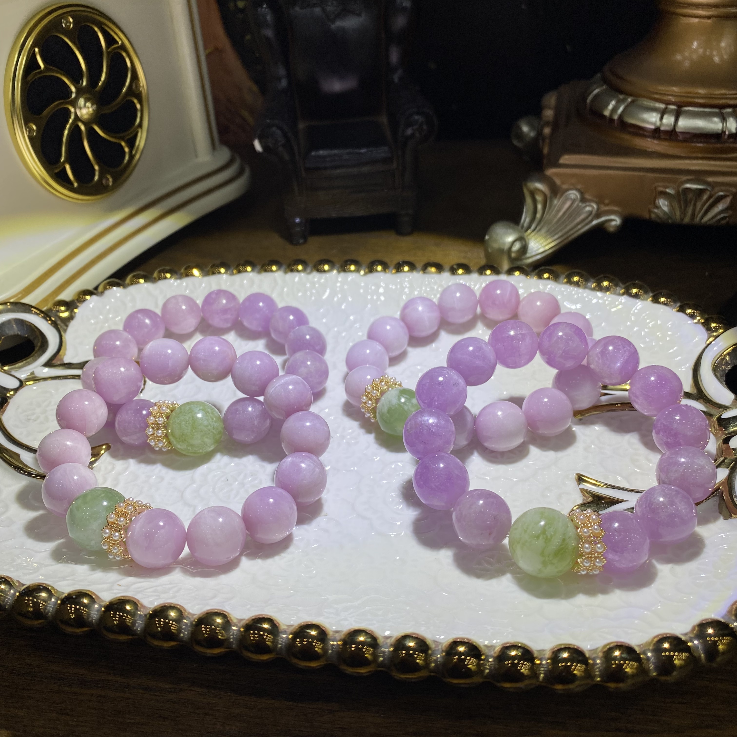 C822-天然紫锂辉手链设计款-多样性发其一约14mm