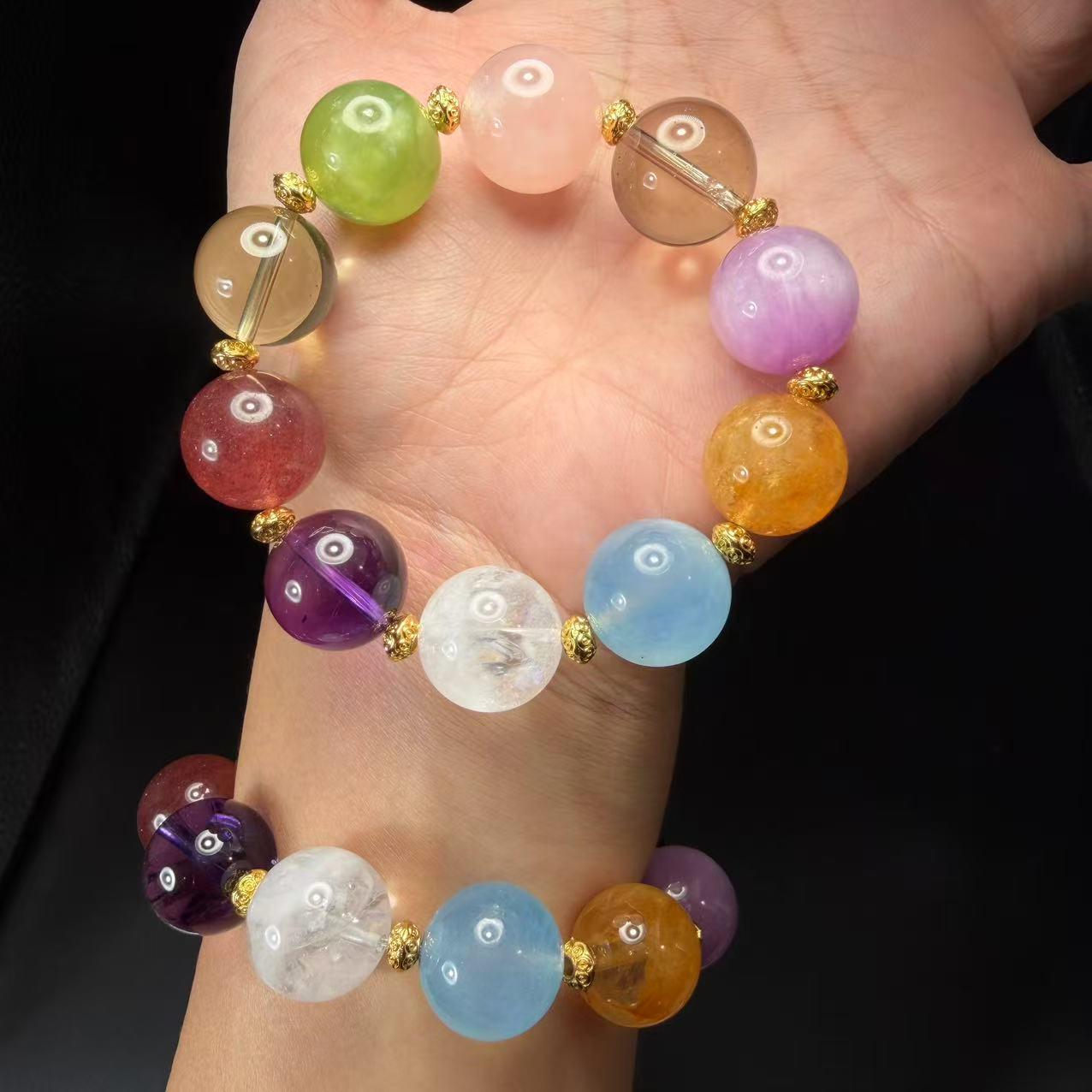 （星辰）手串约15mm天然水晶diy手串多样性发一