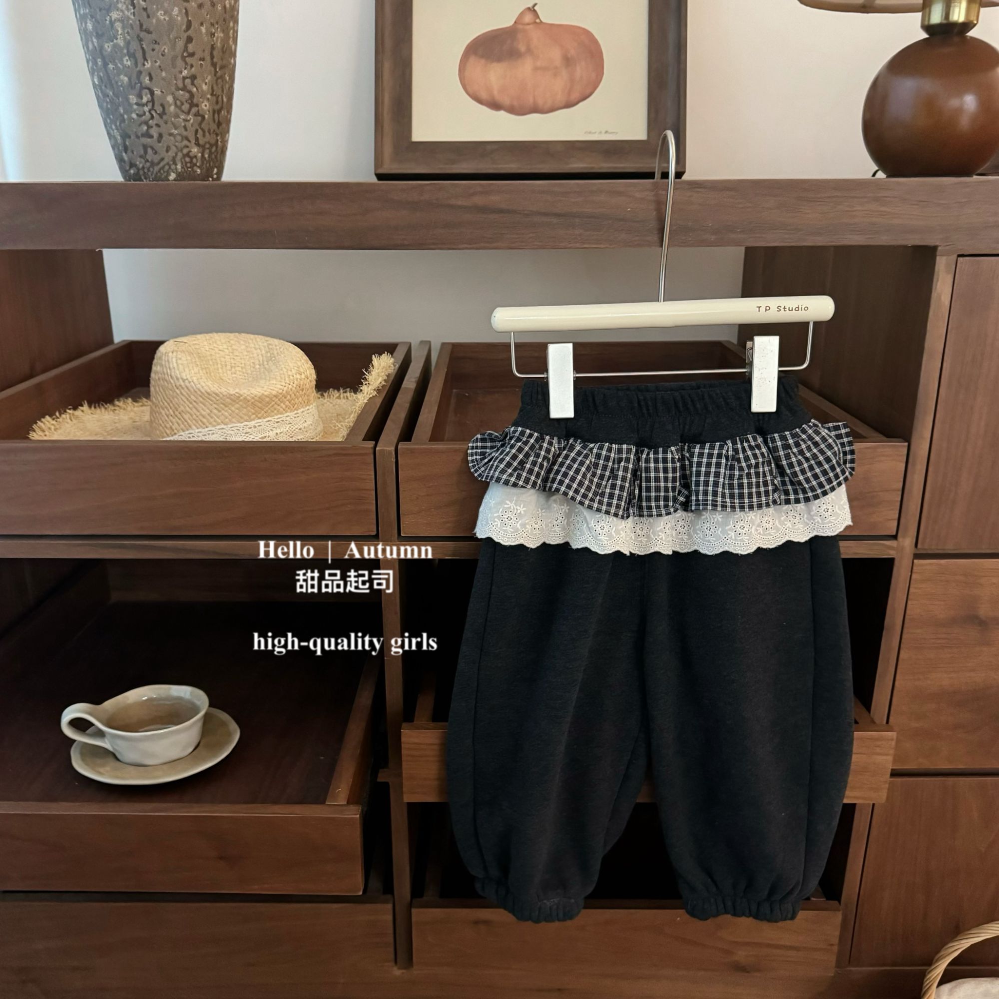 【甜品起司】自留！幼儿园zui爱女宝超好穿加绒卫裤屁帘套装休闲裤