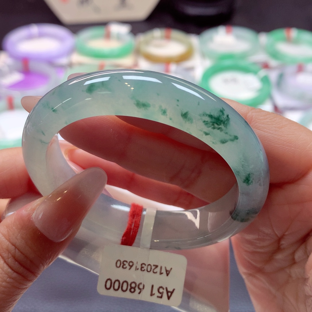 翡翠手镯未镶嵌贵妃51（16号）大高货小圈漏89