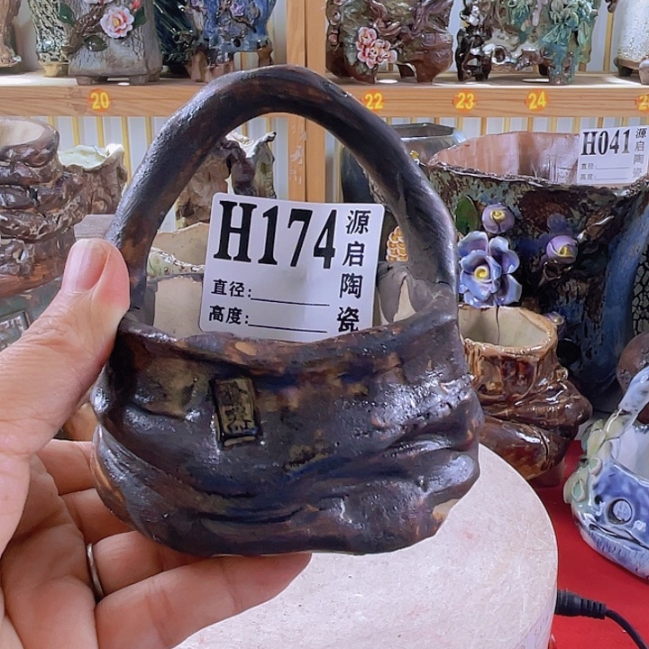 紫砂花盆景德镇陶瓷174