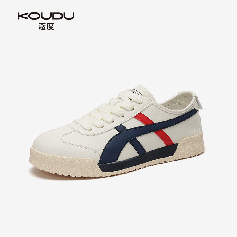 KOUDU/蔻度复古百搭厚底德训鞋2025平底轻便休闲拼色运动板鞋6119