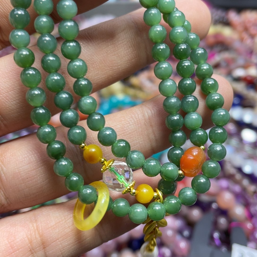 紫晶颈饰银S800镀金镶嵌