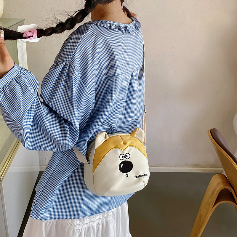 单根网红文艺风肩包小包包斜挎包时尚休闲百搭圆形女包简约丑萌