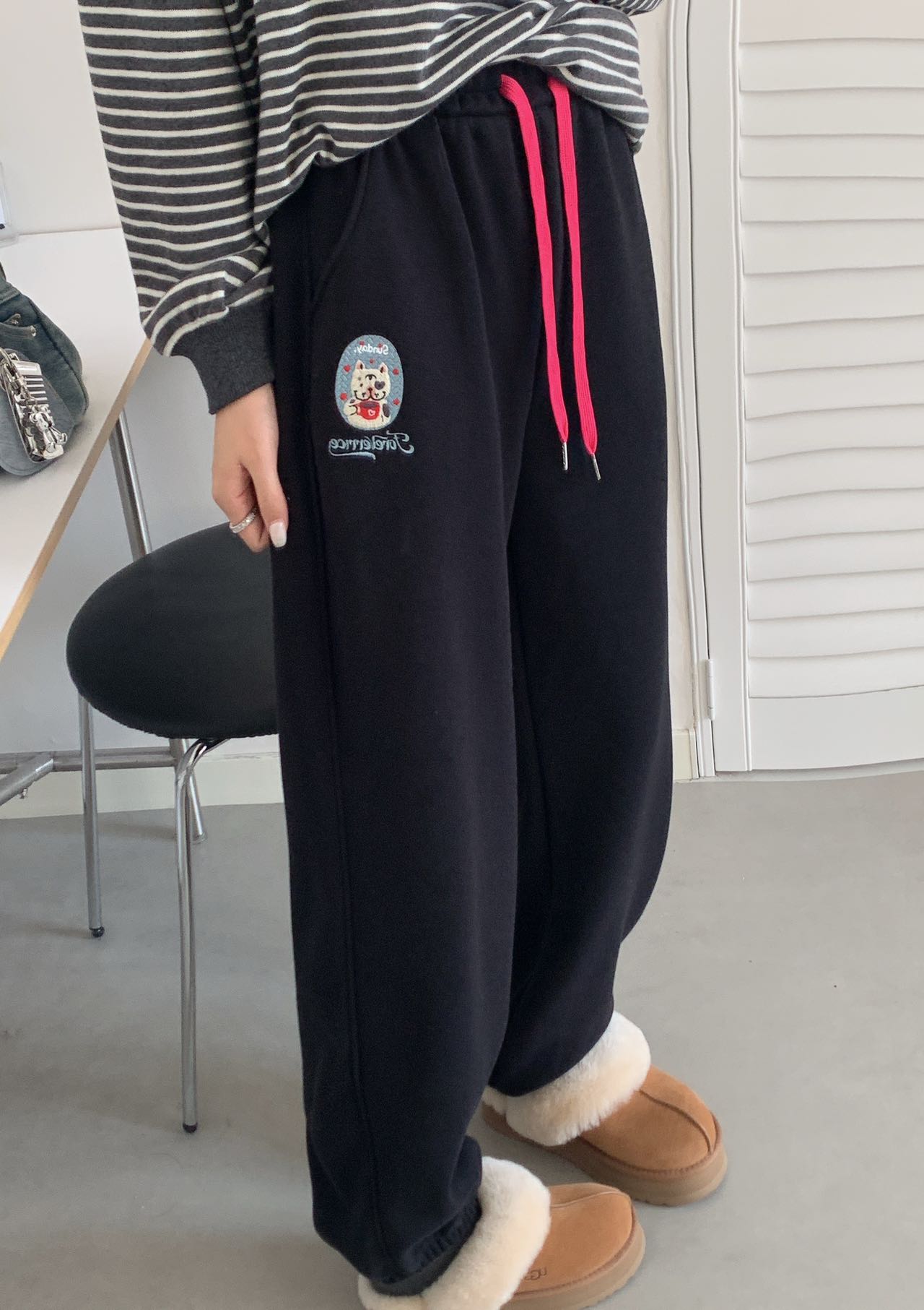 ForeverRice金喜[法斗小狗]秋冬加绒显瘦束脚裤2606