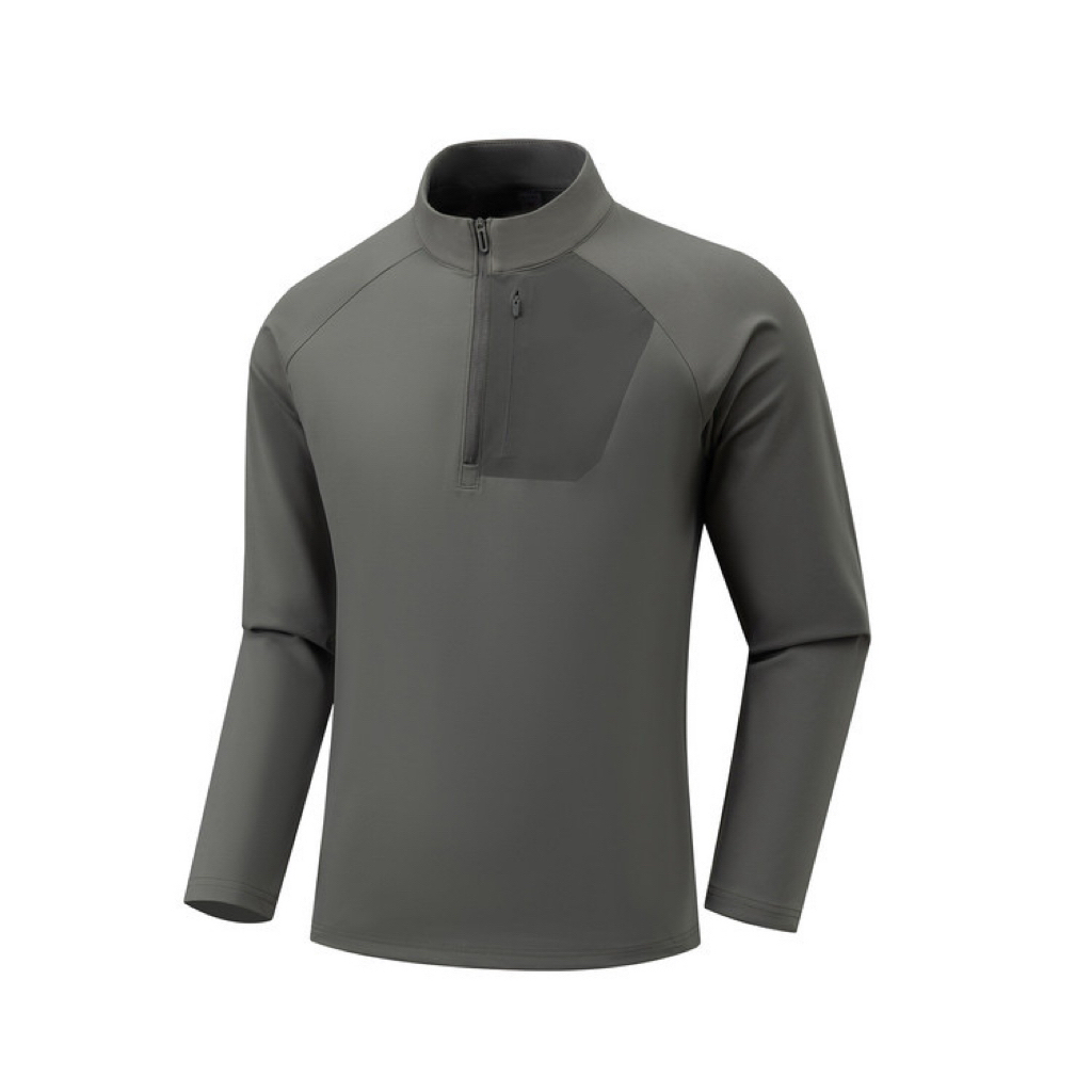 男装休闲秋冬加绒长袖立领运动T恤