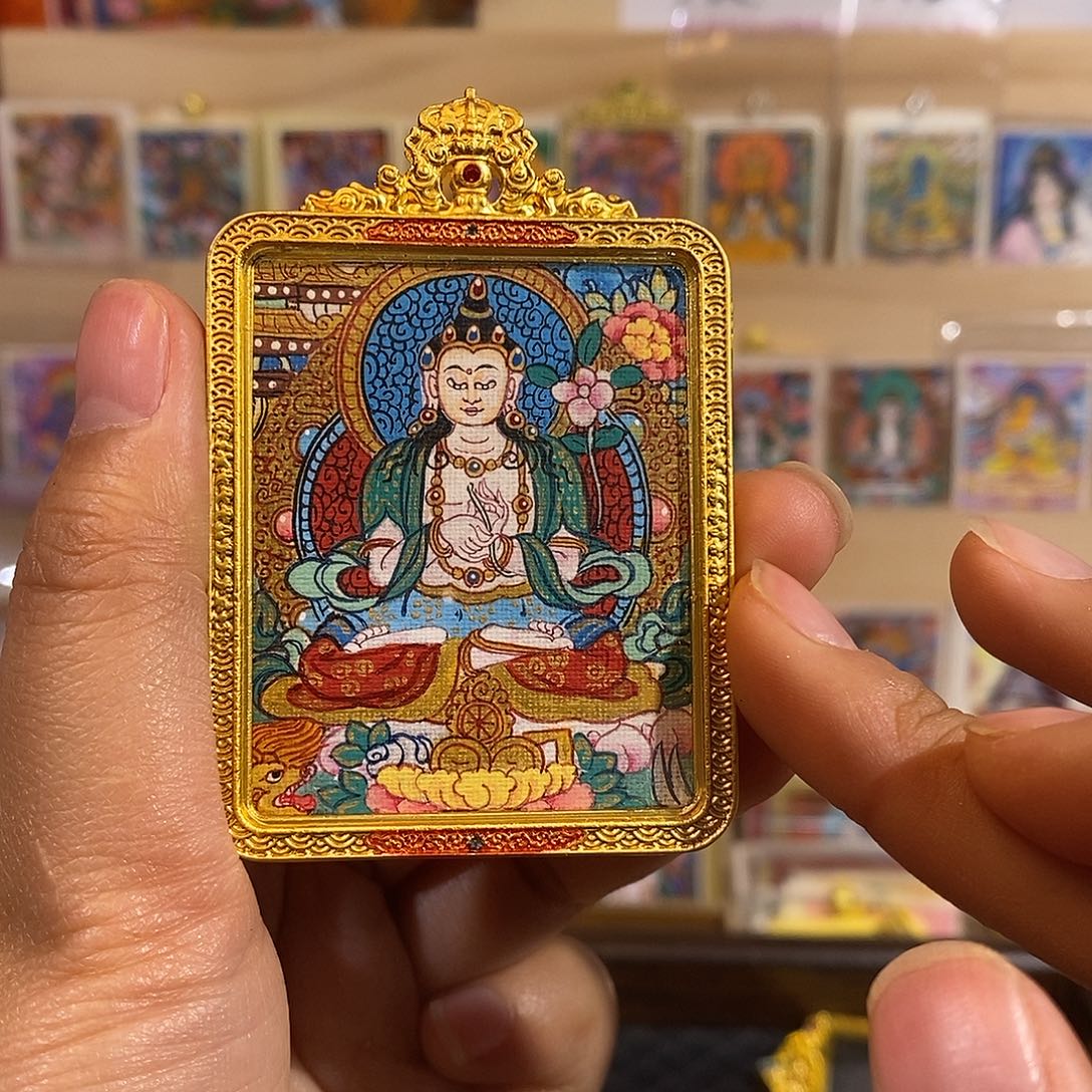米***娅吊坠纯手绘唐卡大势至