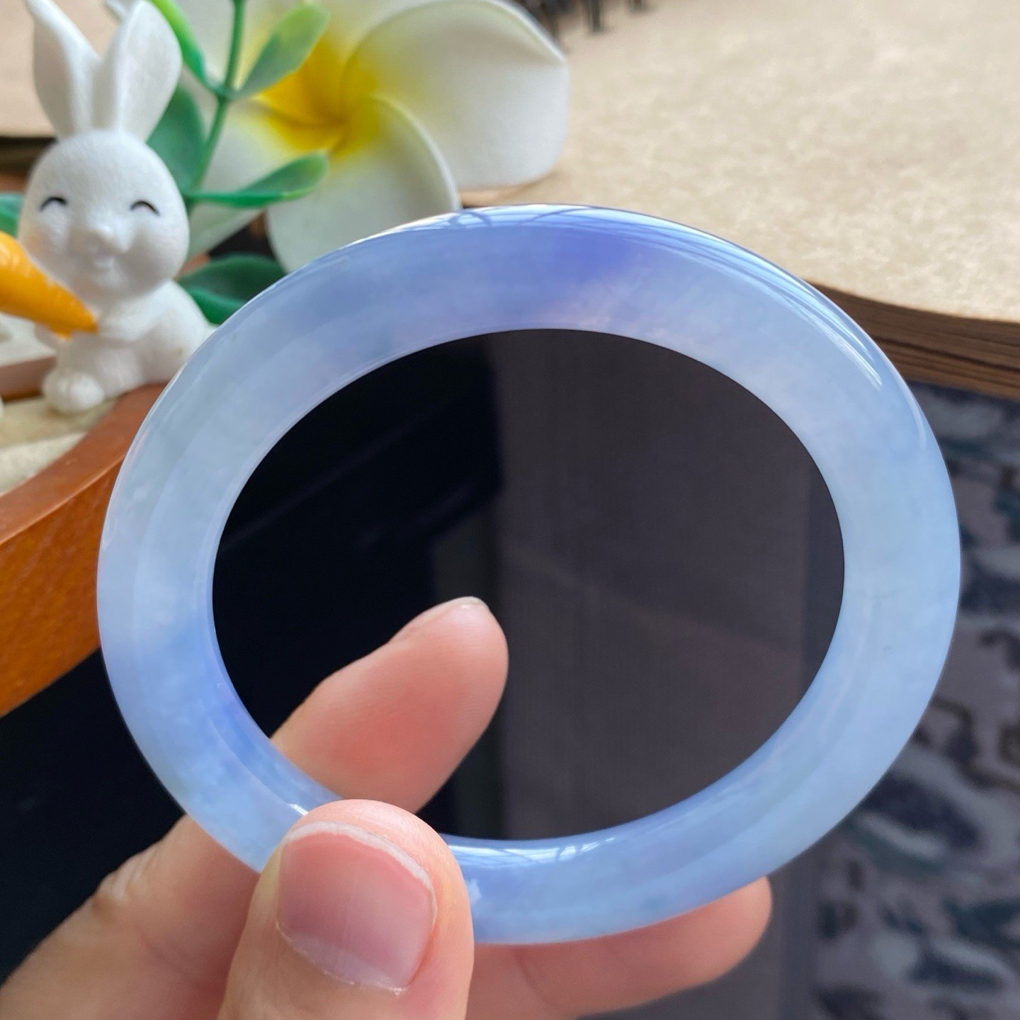 323盘冰蓝紫圆条2192号52-8.7-8.8 蓝紫色是大自然翡翠手镯