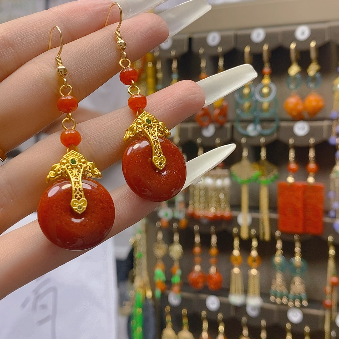 翡翠合金耳饰翡翠