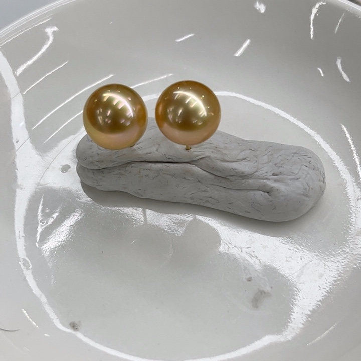 银S925镶嵌耳饰海水珍珠10-11mm