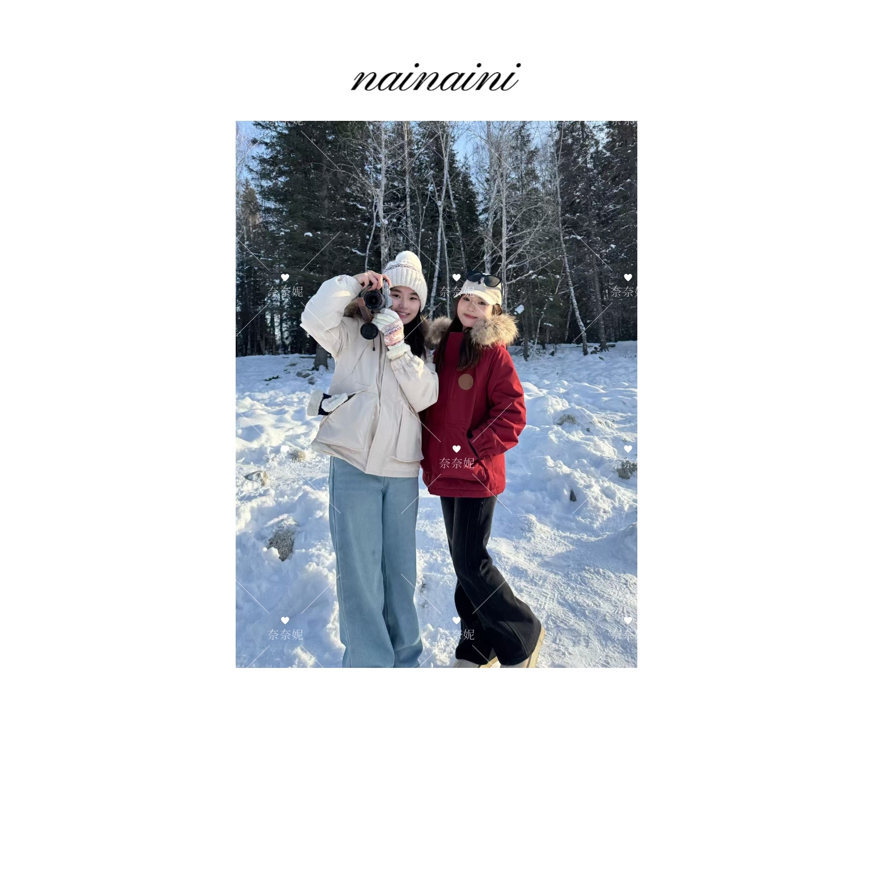 奈奈妮【话梅感觉】加绒加厚派克服冬季户外保暖时尚百搭8761