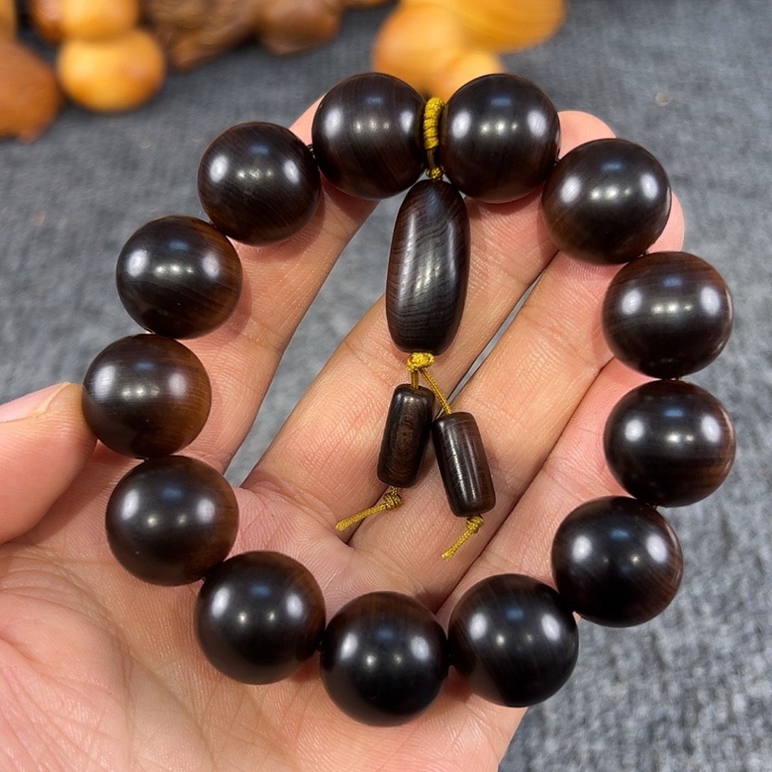 崖柏太行崖柏雷击木18圆珠精工，咖啡奶甜香