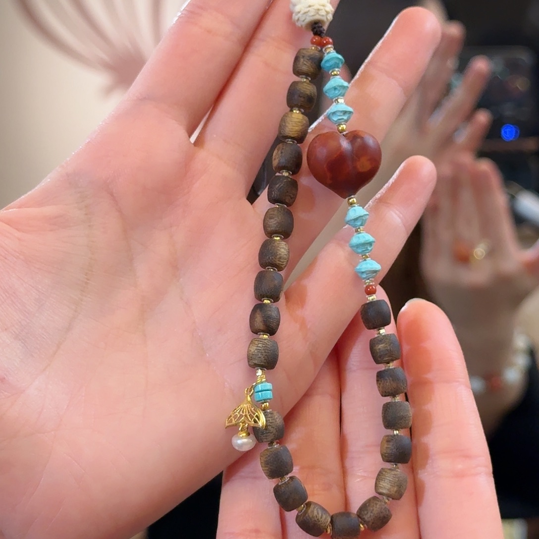 绿松石银S925镶嵌车挂手机挂