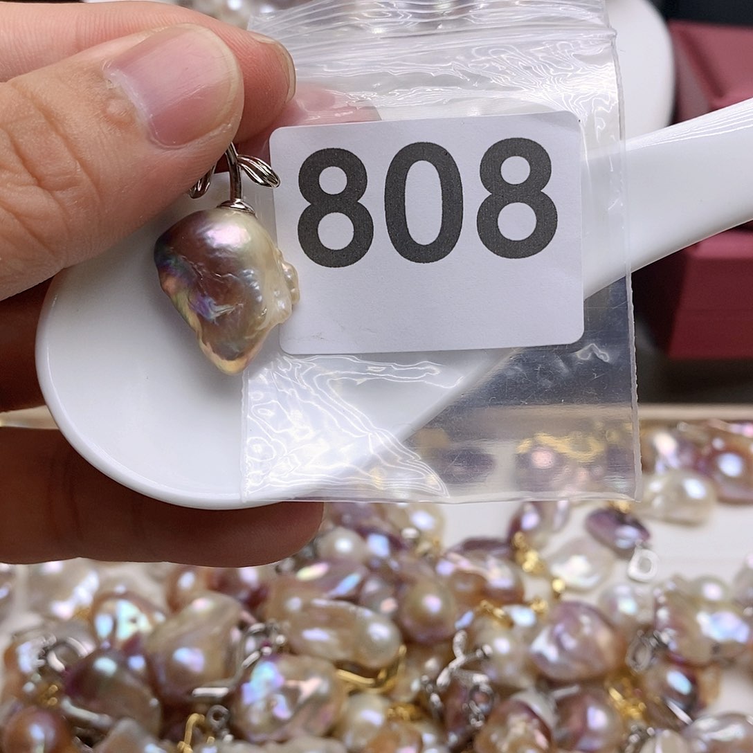 淡水珍珠银S925镶嵌颈饰808