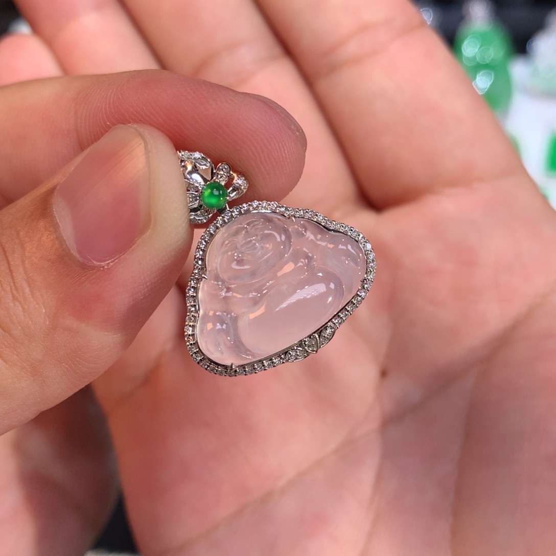 翡翠颈饰18K金镶嵌吊坠收到货48小时鉴赏期