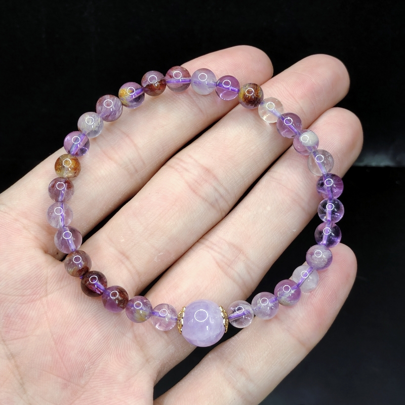 【老三珠宝】紫水晶DIY单圈手串Y29【多样性发其一】约5-10mm