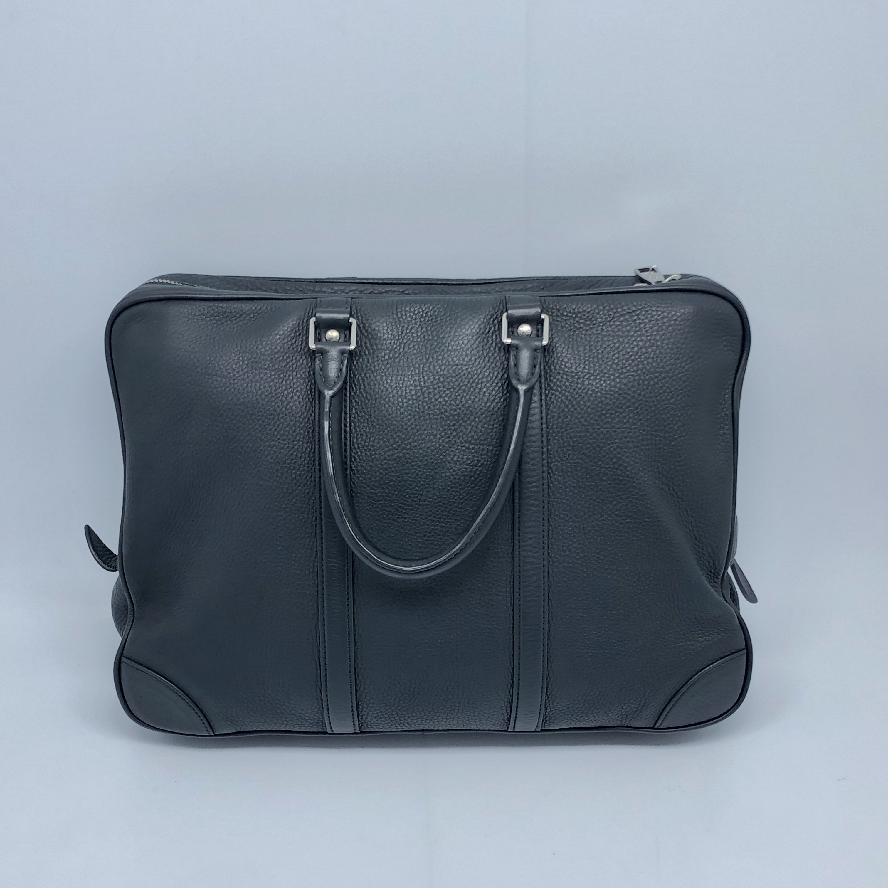95新 LouisVuitton/路易威登 黑皮手提包/4491号