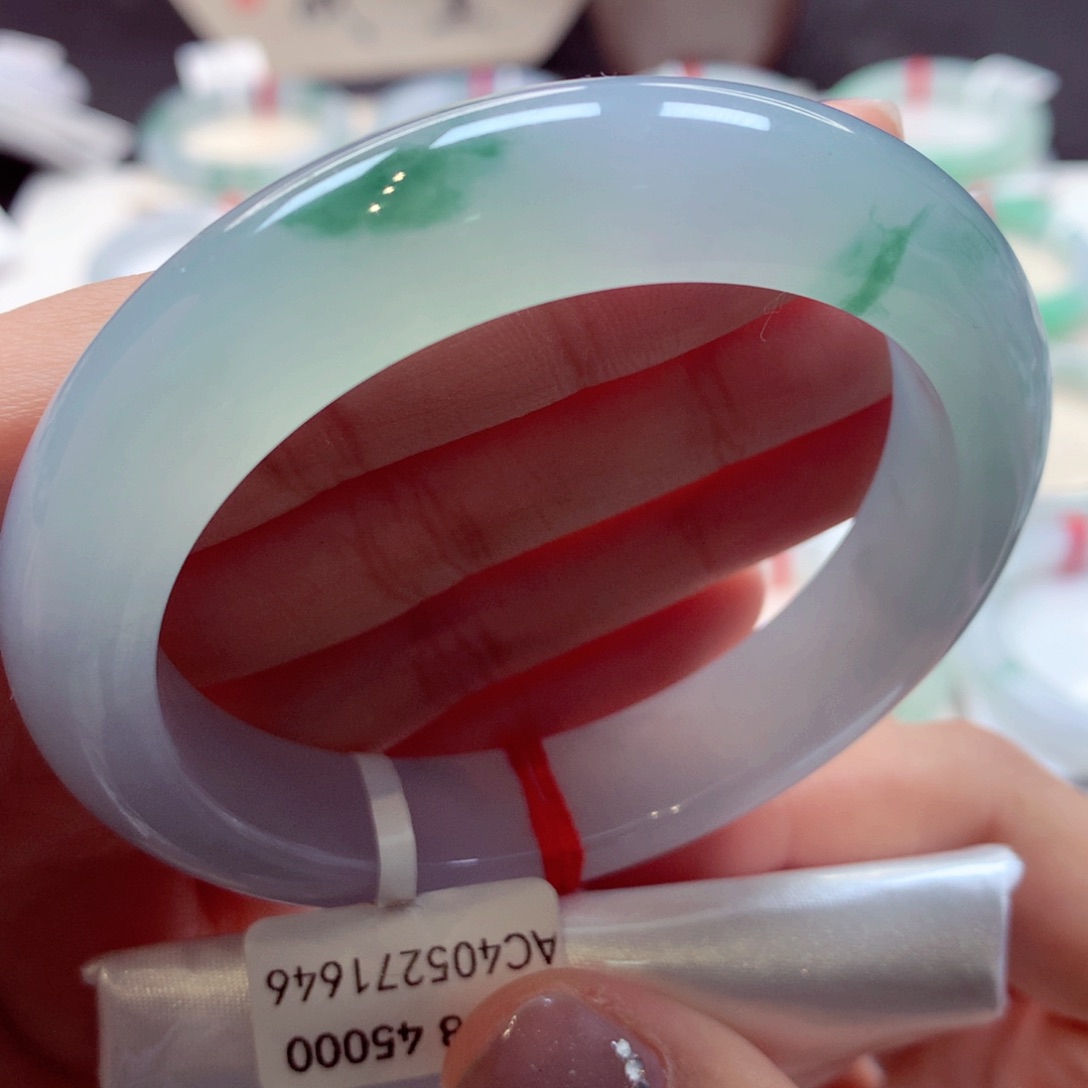 翡翠手镯未镶嵌53正圈77