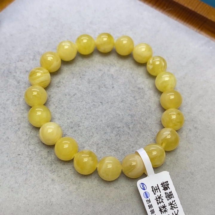 蜜蜡裸石未镶嵌手串