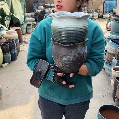 口19高19瑕疵底裂盆子 