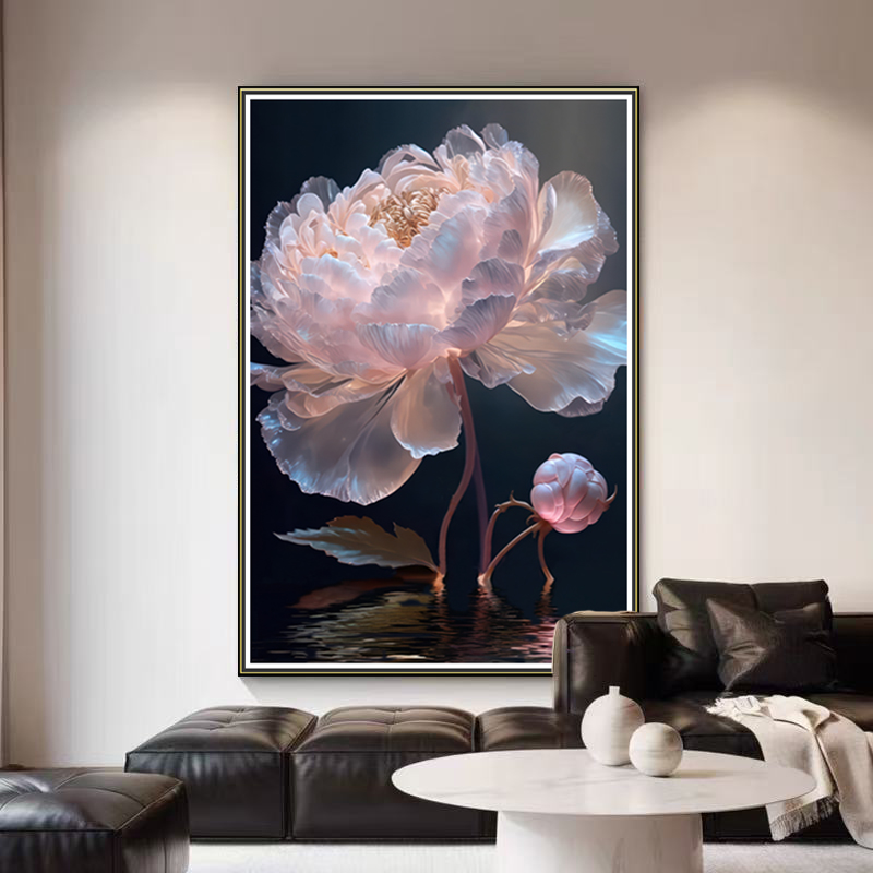 BL007盛世芳华牡丹客厅画简约轻奢装饰画沙发装饰画玄关挂画