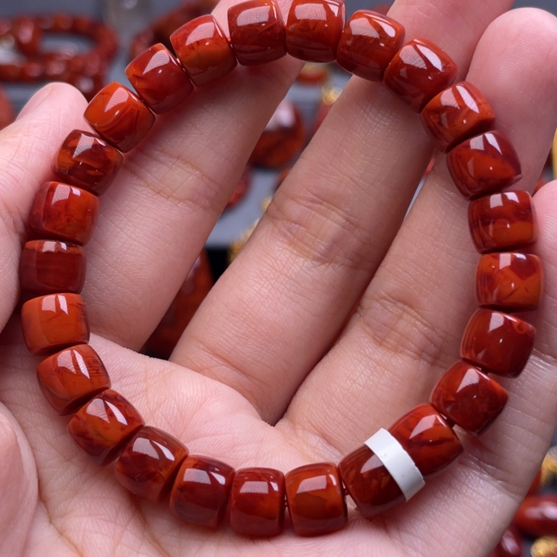 南红玛瑙未镶嵌珠宝奇石单圈8.5