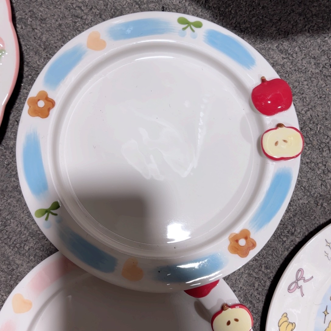陶蓝色苹果八寸盘