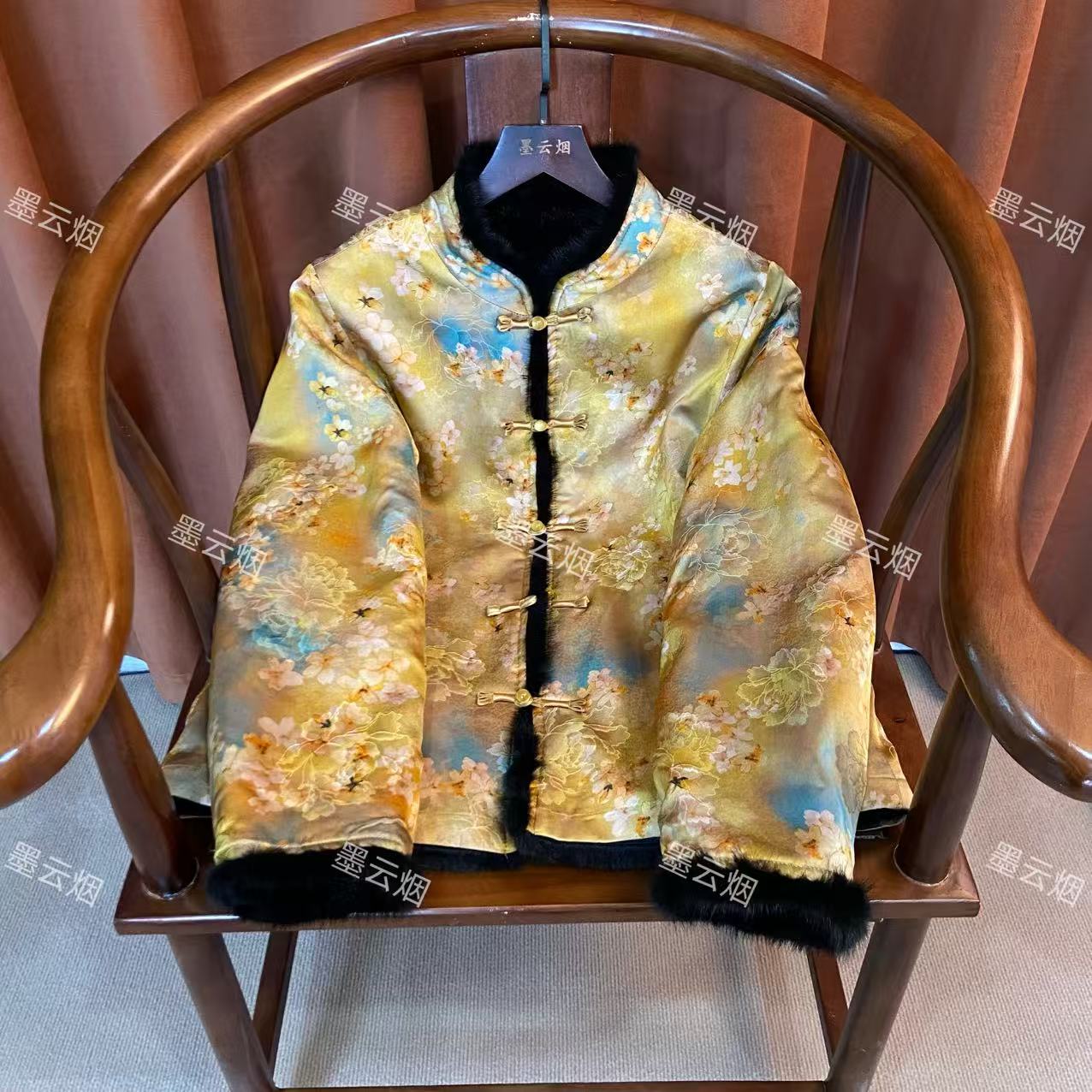 【小葵】新中式两面穿香云纱小母貂加厚时尚高级国风女士外套8811