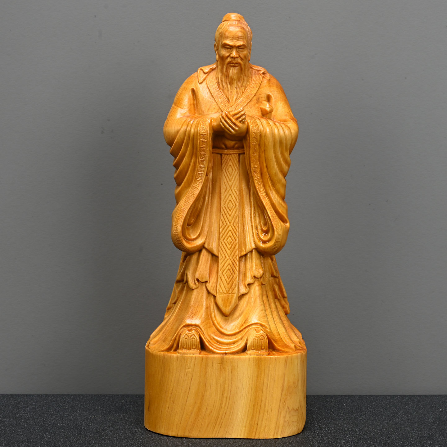 崖柏木孔子高20cm儒家圣人孔夫子寓意勤奋好学金榜题名摆件工艺品