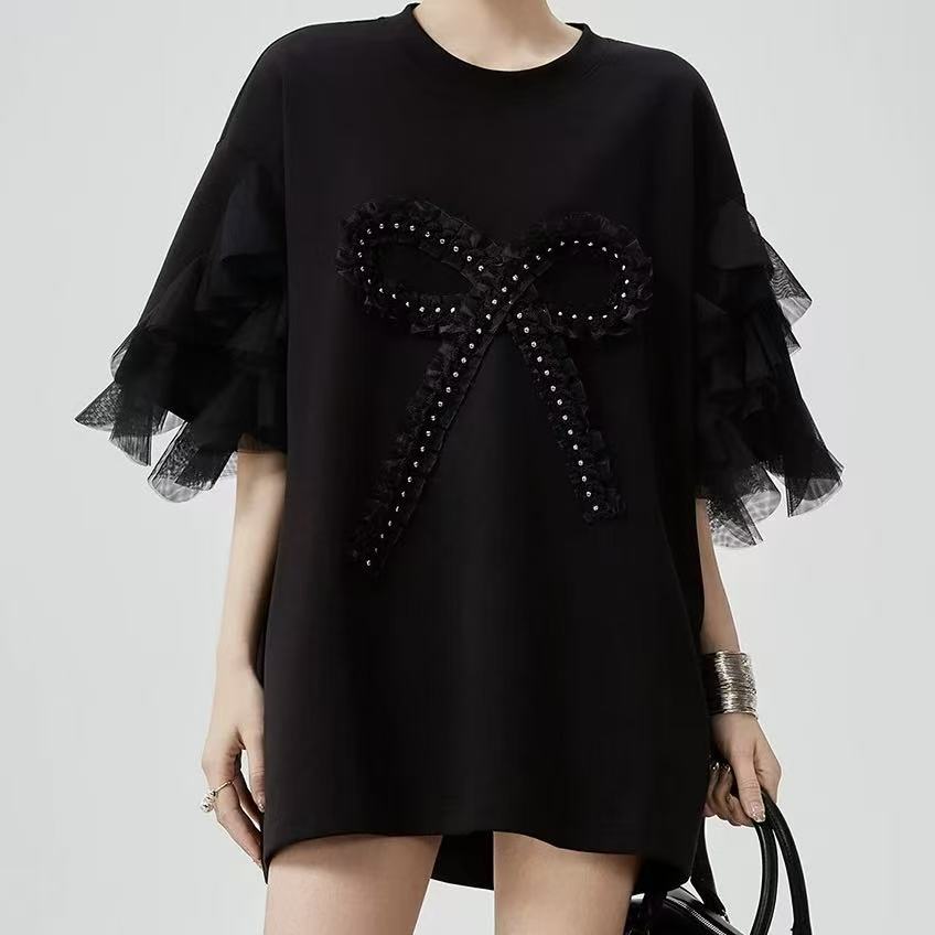 【好来屋】26春季新款蝴蝶流苏大版T恤-16310