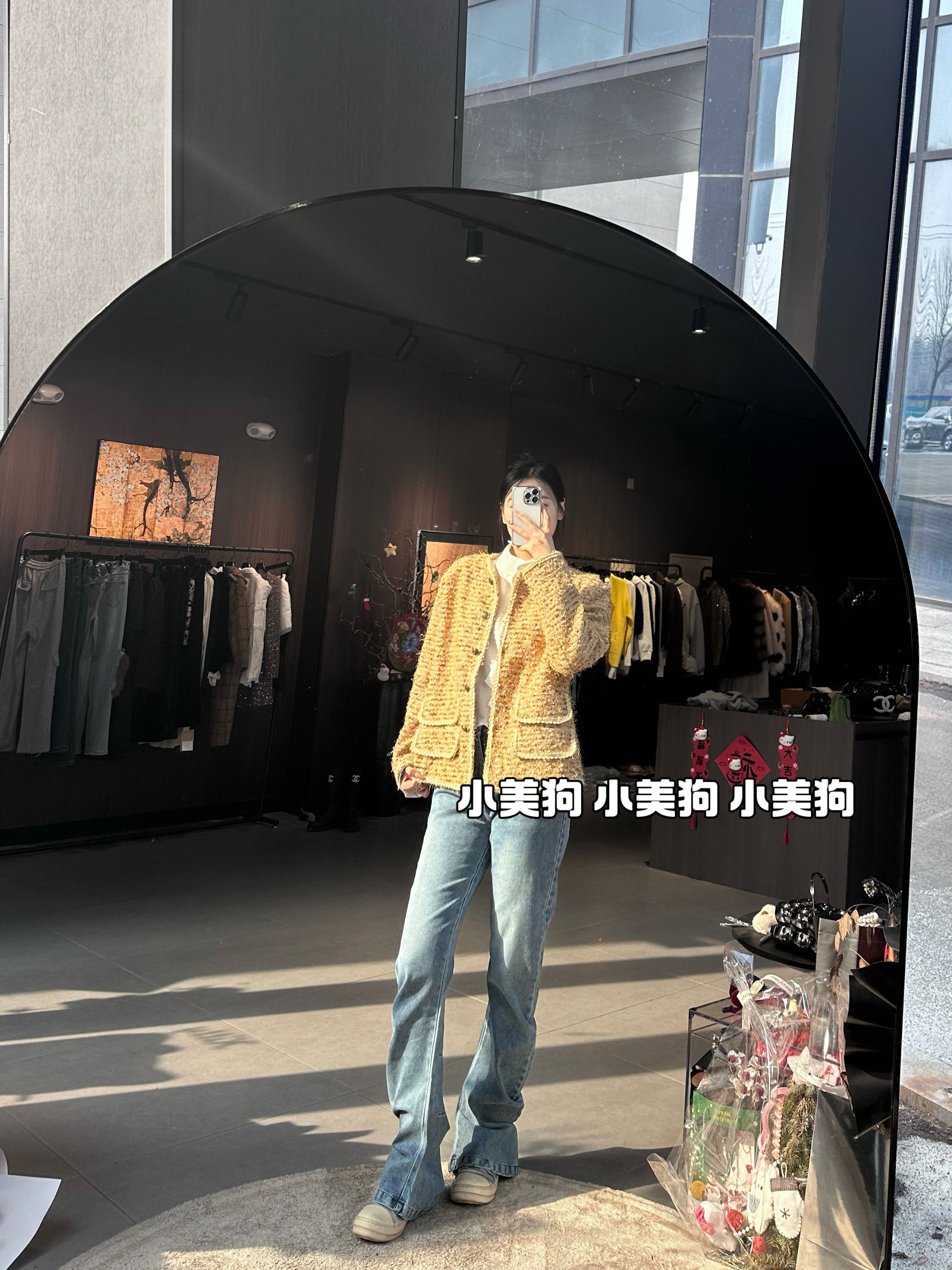 港风金色小香风外套