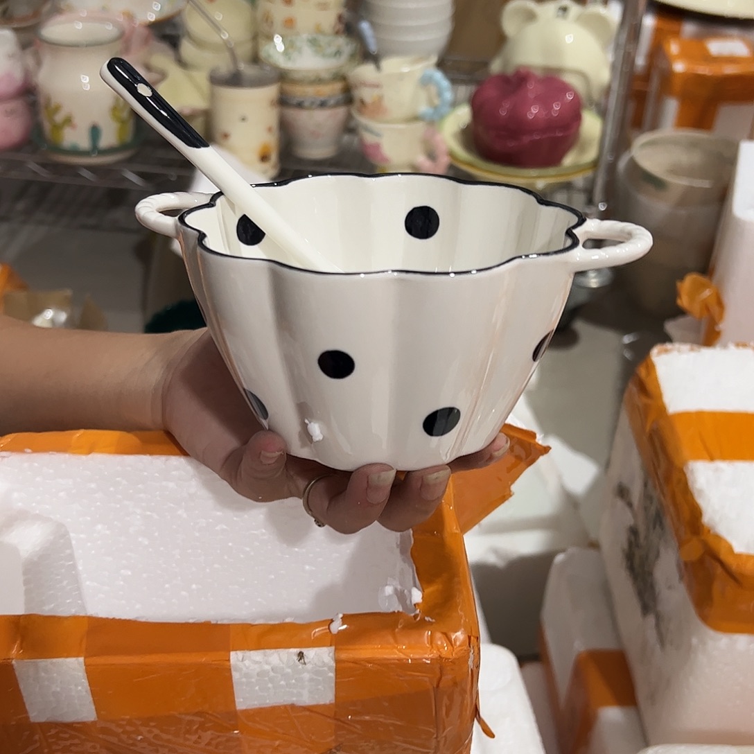 瓷片波点南瓜小送勺子